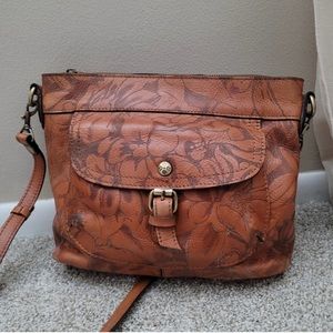 Patricia Nash Tooled Leather Bag Tuscania Scrolled Floral Leaf